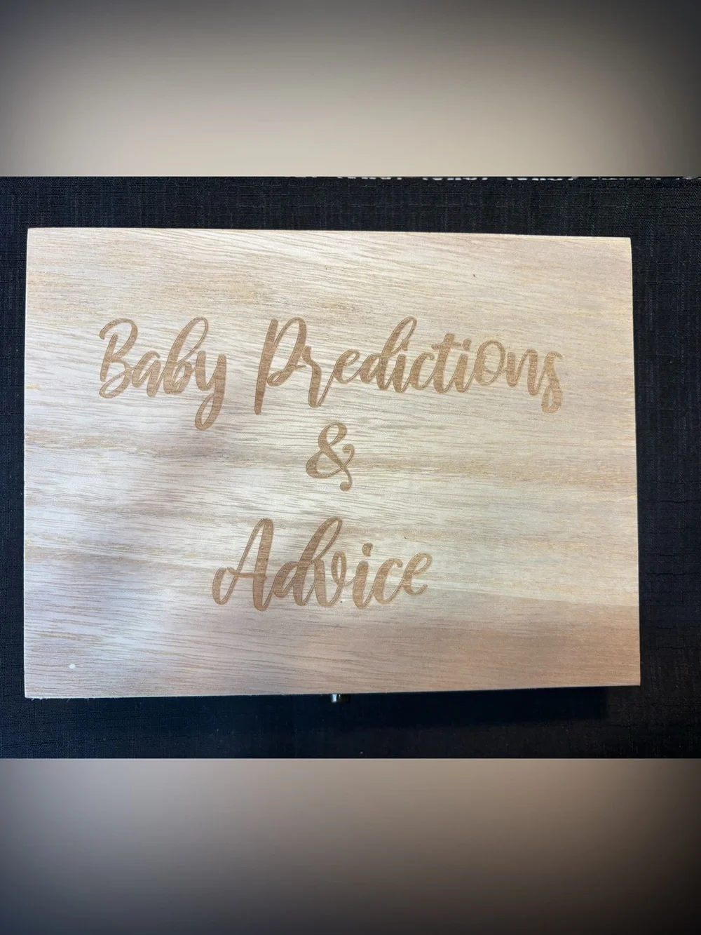 Baby Predictions & Advice Wooden Box Set w/48 Cards, 20 Pencils & Sign NEW